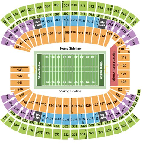 gillette stadium seating chart